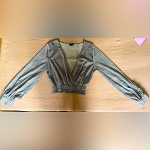 Plaid black and white crop top